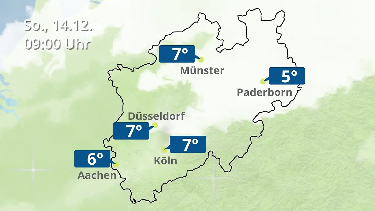 Nordrhein-Westfalen: Wie wird das Wetter? Regen- und Wolkenfilm für Köln, Düsseldorf und Münster