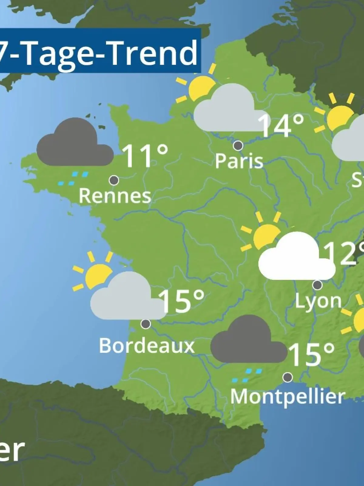 Bild zu: "Frankreich: Wie wird das Wetter?"