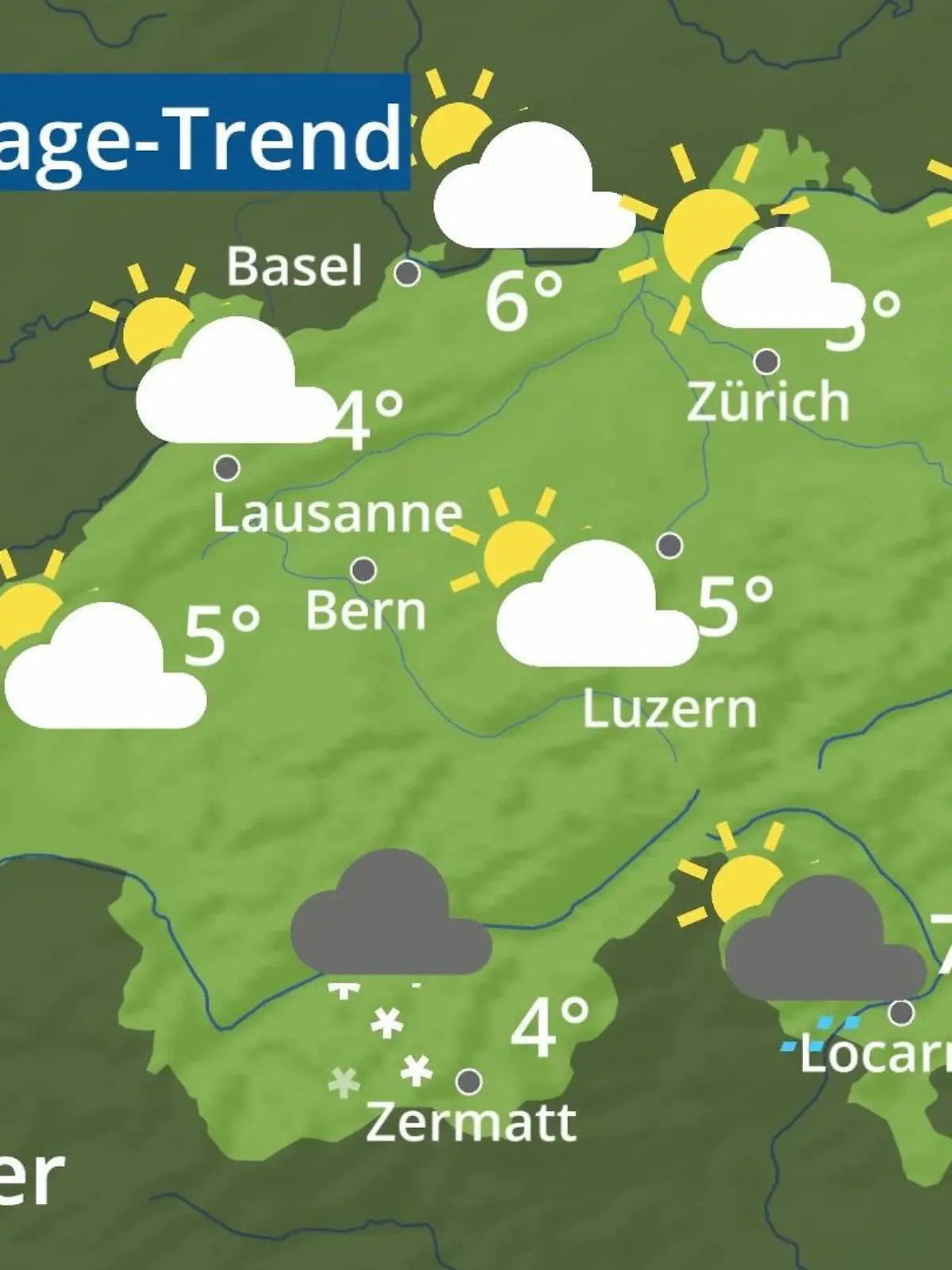 Bild zu: "Schweiz: Wie wird das Wetter?"
