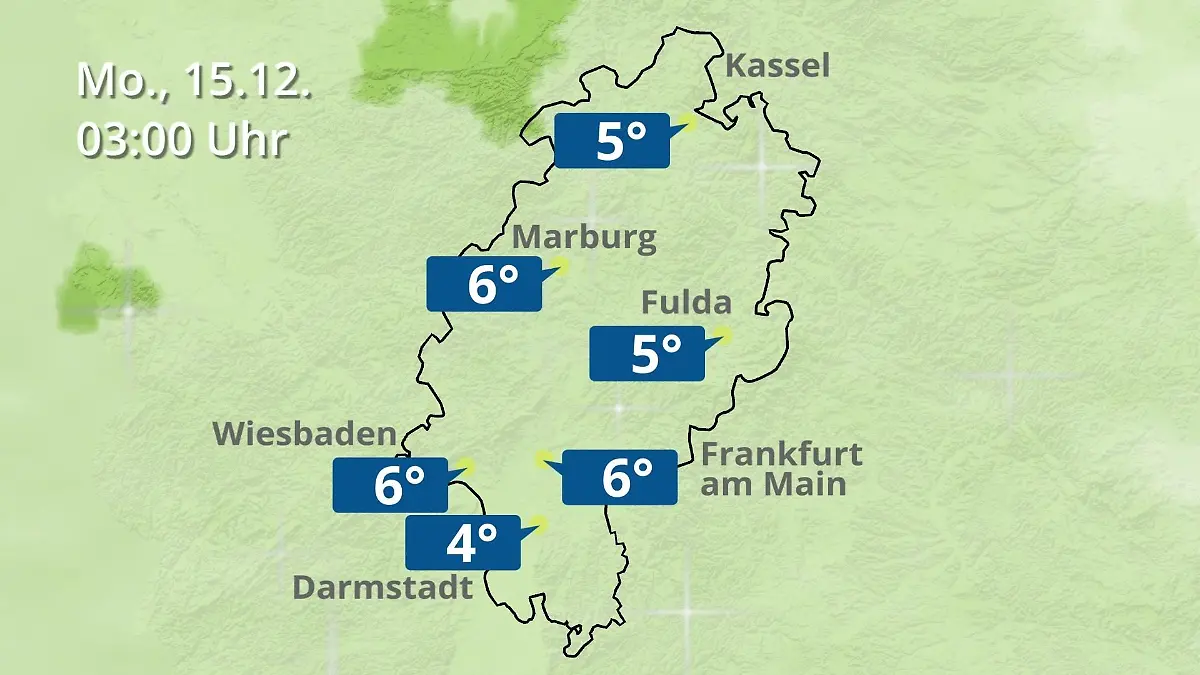 Hessen: Wie wird das Wetter? Regen- und Wolkenfilm für Frankfurt am Main und Wiesbaden