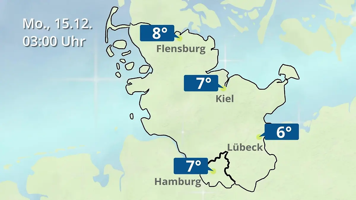 Hamburg, Schleswig-Holstein: Wie wird das Wetter? Regen- und Wolkenfilm für die Nordsee- und Ostseeküste