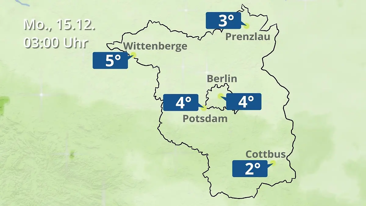 Berlin und Brandenburg: Wie wird das Wetter? Regen- und Wolkenfilm für Potsdam, Cottbus und Wittenberge