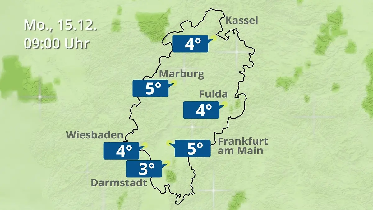 Hessen: Wie wird das Wetter? Regen- und Wolkenfilm für Frankfurt am Main und Wiesbaden
