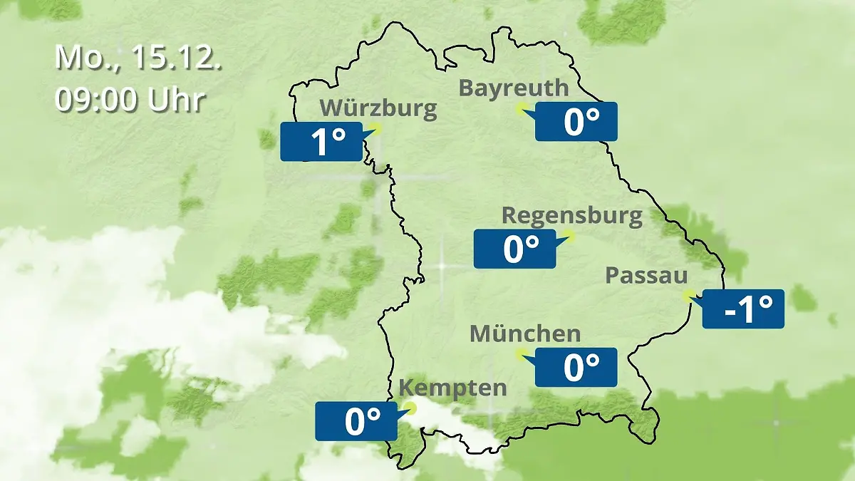 Bayern: Wie wird das Wetter? Regen- und Wolkenfilm für München, Regensburg und Würzburg