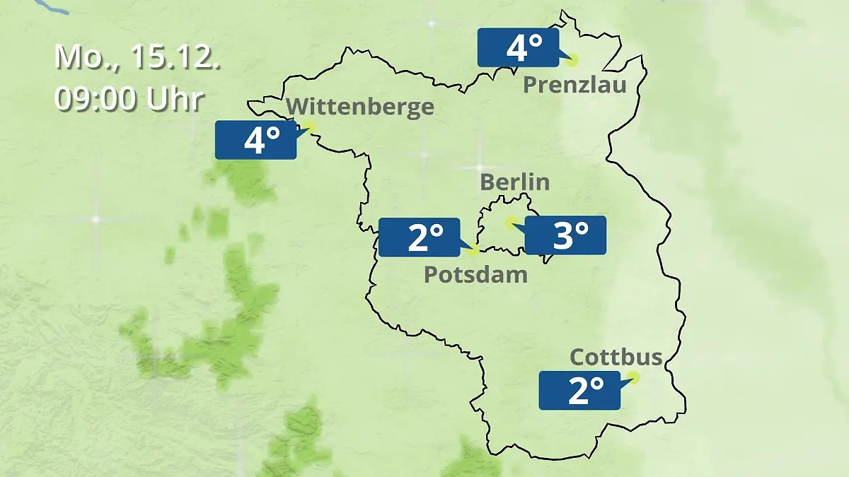 Berlin und Brandenburg: Wie wird das Wetter? Regen- und Wolkenfilm für Potsdam, Cottbus und Wittenberge