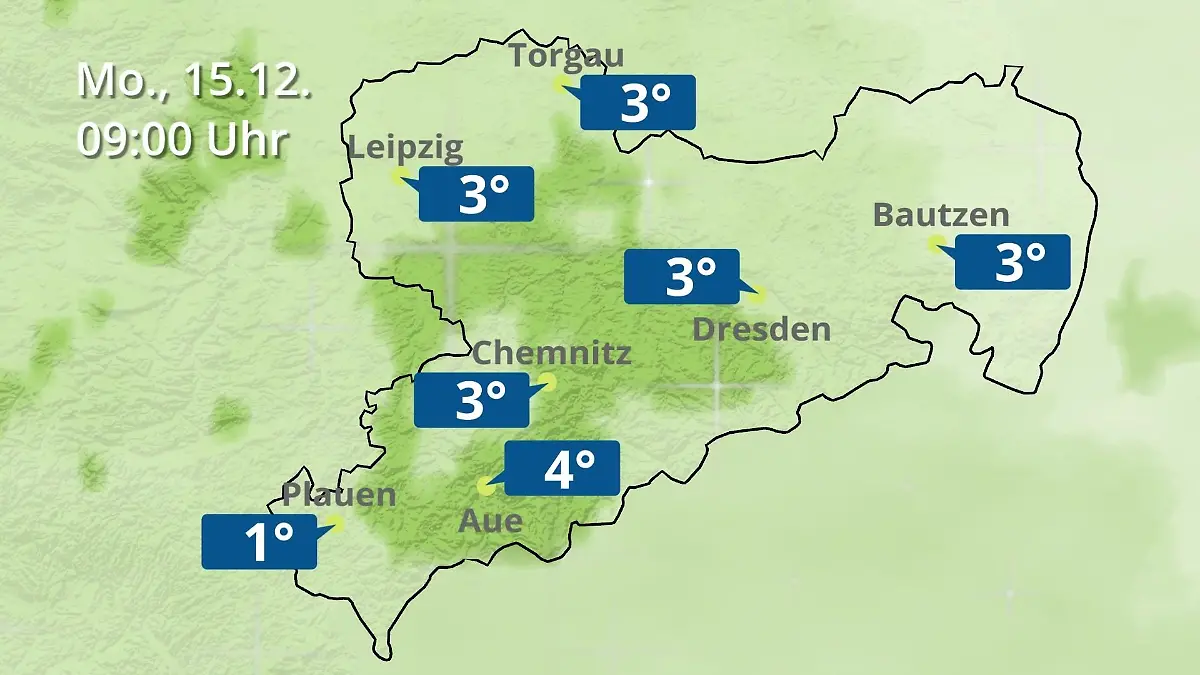 Sachsen: Wie wird das Wetter? Regen- und Wolkenfilm für Chemnitz, Dresden und Leipzig