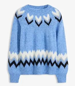 Norweger-Pullover mit Glitzerstreifen