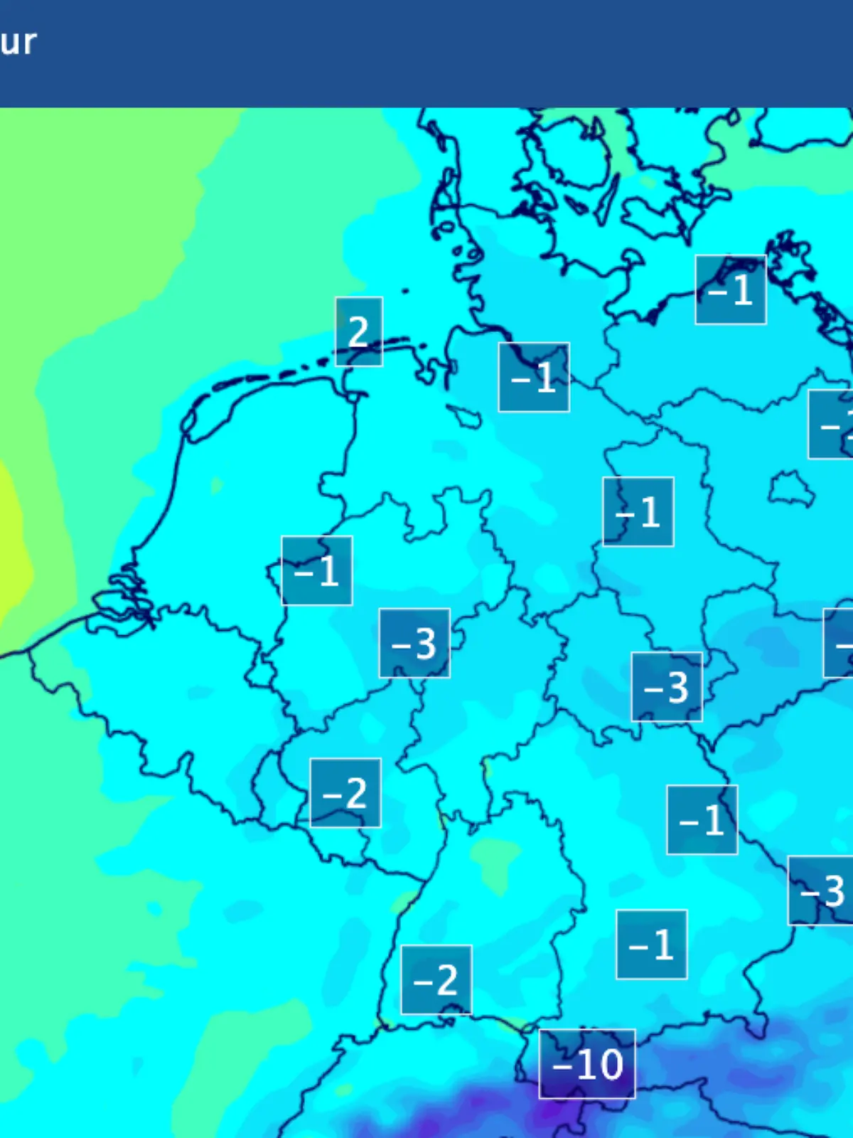 Tiefstwerte Deutschland an Weihnachten
