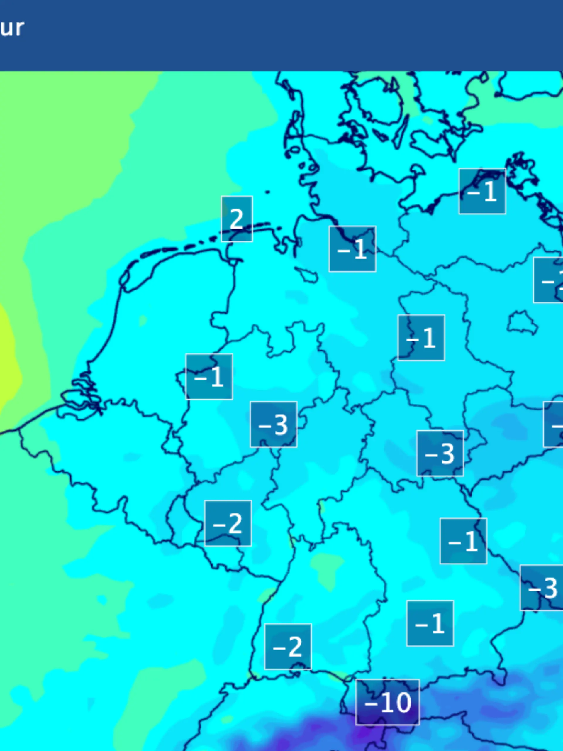 Tiefstwerte Deutschland an Weihnachten