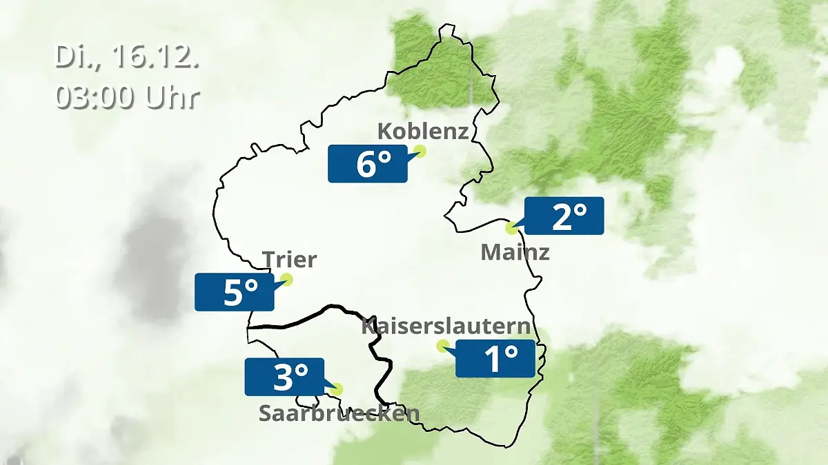 Rheinland-Pfalz, Saarland: Wie wird das Wetter? Regen- und Wolkenfilm für Mainz, Koblenz und Trier