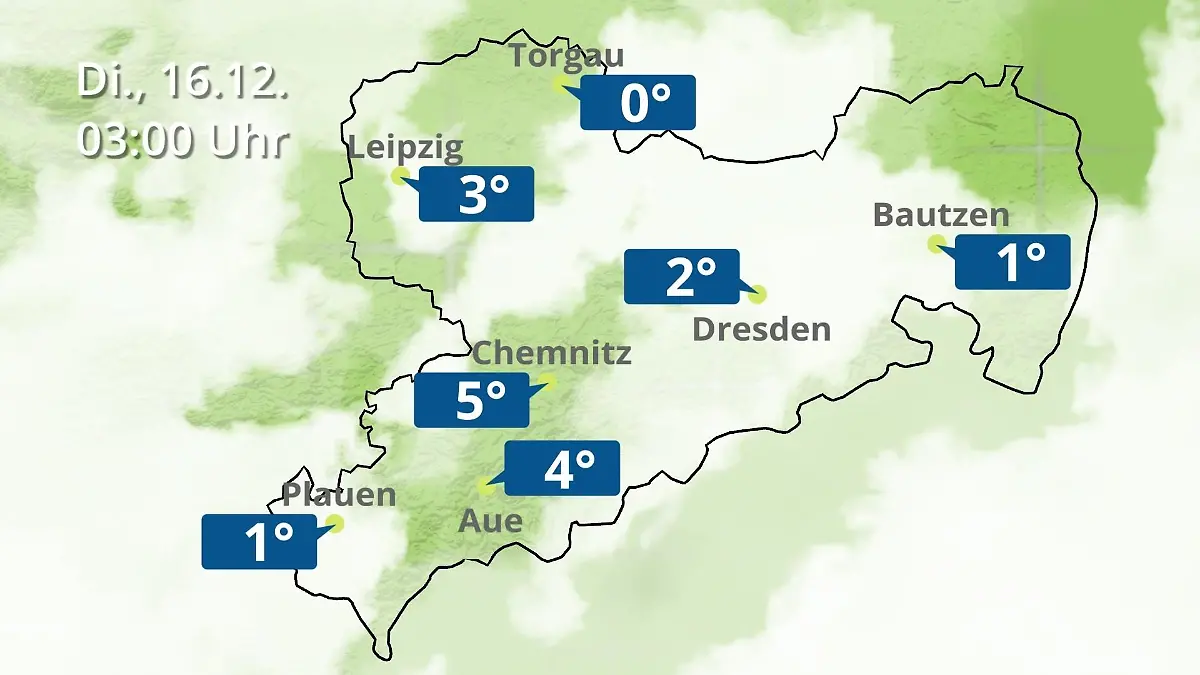Sachsen: Wie wird das Wetter? Regen- und Wolkenfilm für Chemnitz, Dresden und Leipzig