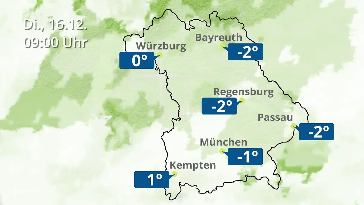 Bayern: Wie wird das Wetter? Regen- und Wolkenfilm für München, Regensburg und Würzburg