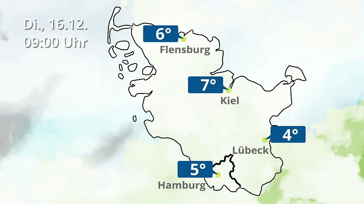Hamburg, Schleswig-Holstein: Wie wird das Wetter? Regen- und Wolkenfilm für die Nordsee- und Ostseeküste