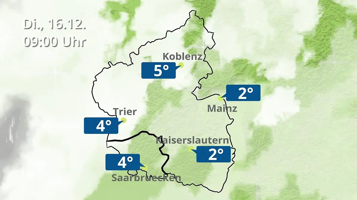 Rheinland-Pfalz, Saarland: Wie wird das Wetter? Regen- und Wolkenfilm für Mainz, Koblenz und Trier
