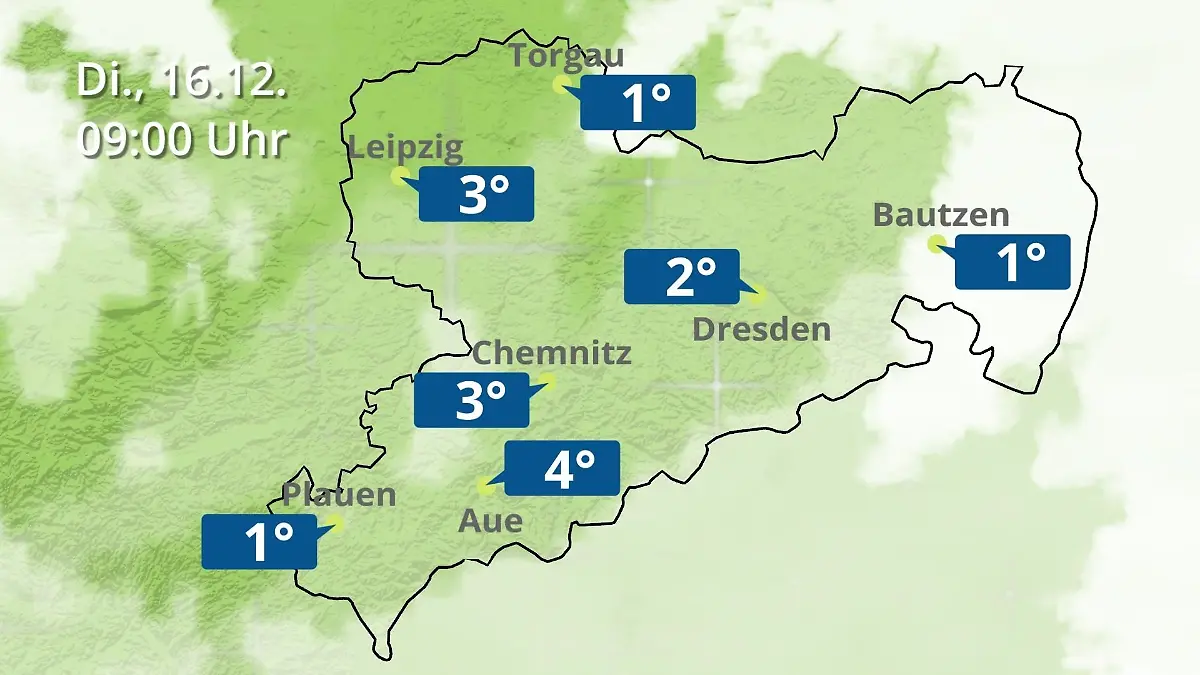 Sachsen: Wie wird das Wetter? Regen- und Wolkenfilm für Chemnitz, Dresden und Leipzig