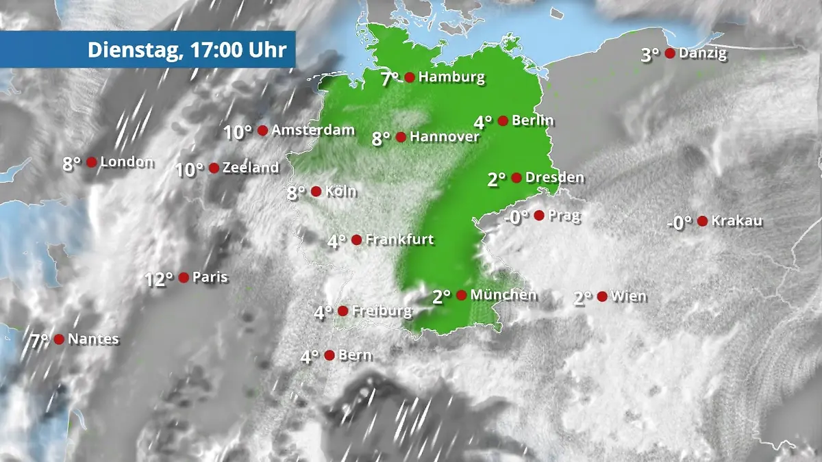 Viel Sonnenschein, bevor es von Südwesten zuzieht Der Regen- und Wolkenfilm für 48 Stunden