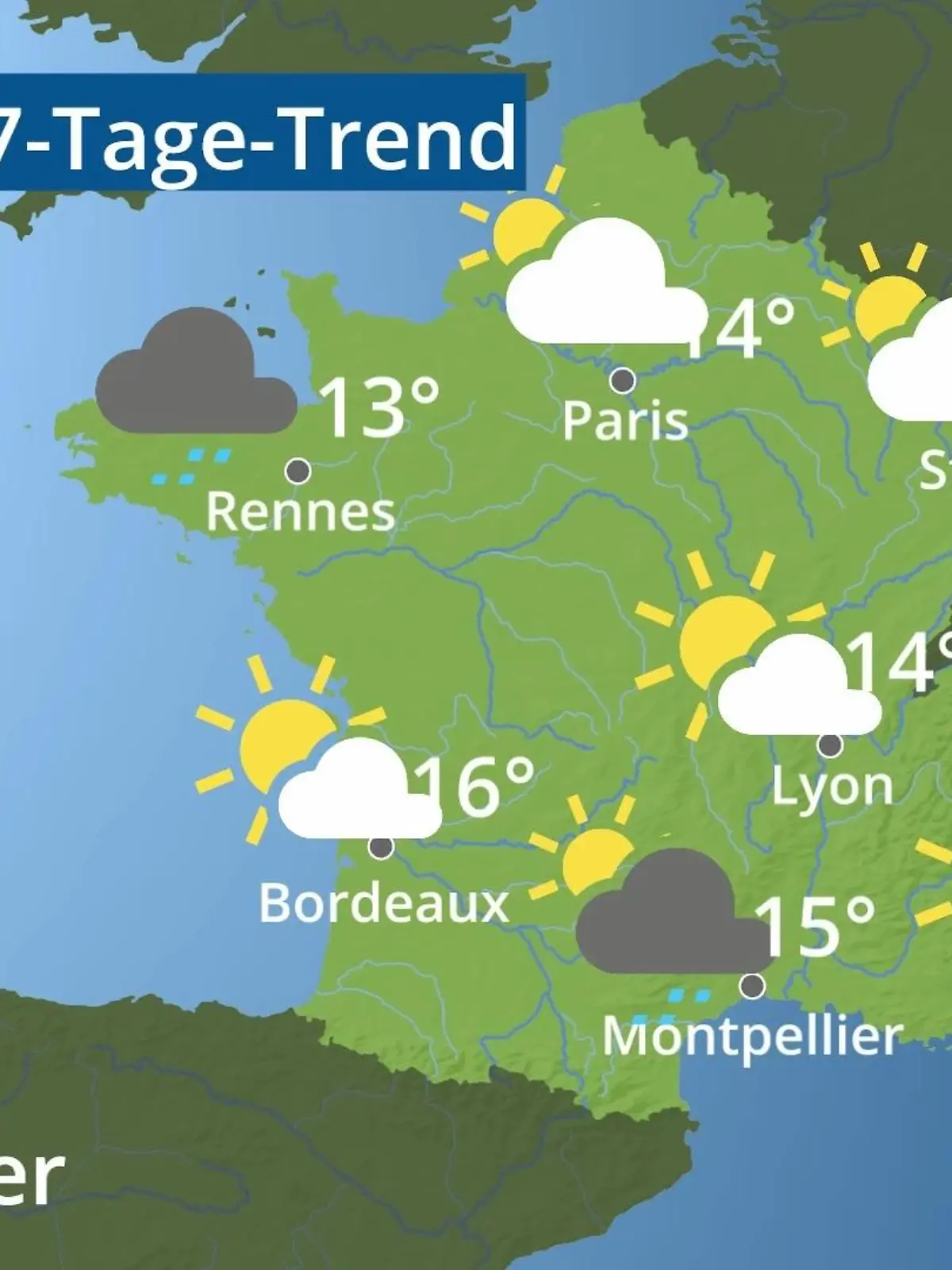 Bild zu: "Frankreich: Wie wird das Wetter?"