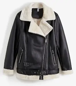 Biker-Jacke aus Lammfellimitat