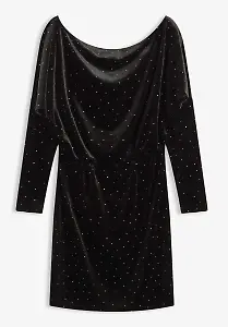 Minikleid aus fließendem Samt und Glitzer