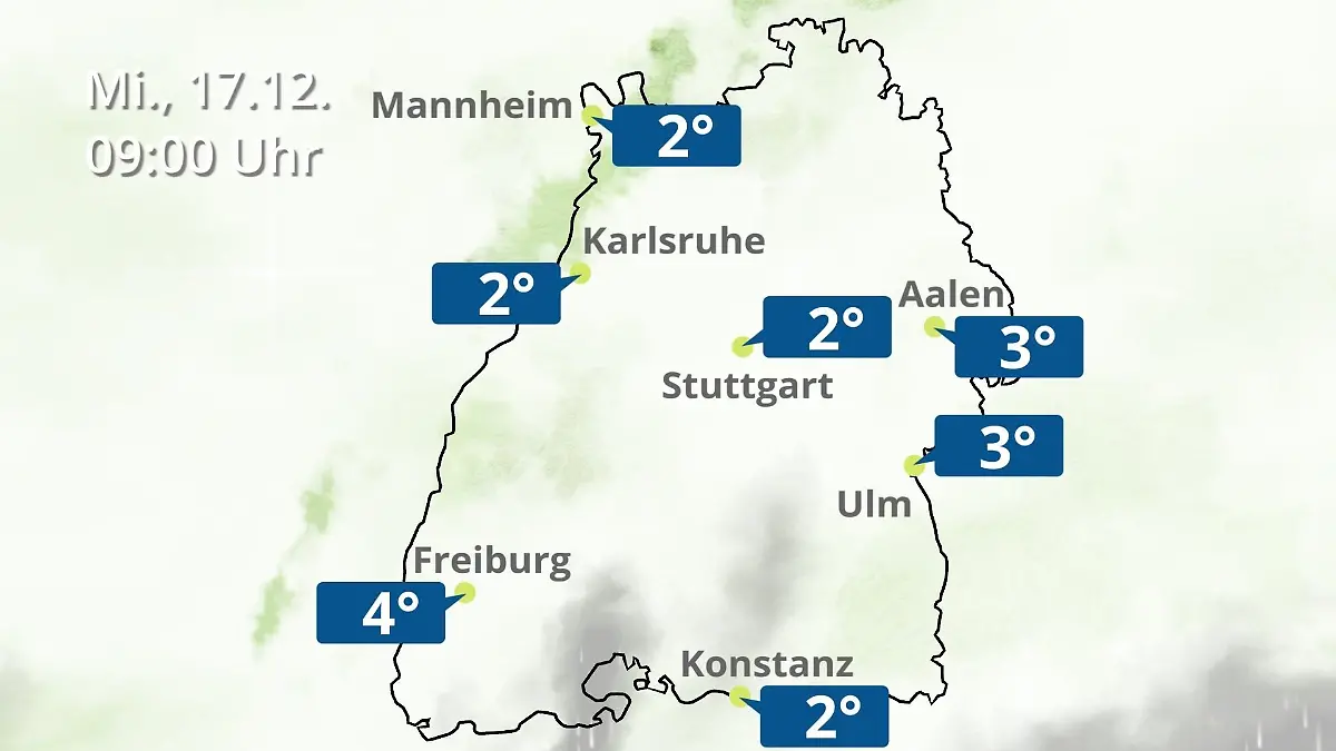 Baden-Württemberg: Wie wird das Wetter? Regen- und Wolkenfilm für Stuttgart, Mannheim und Karlsruhe