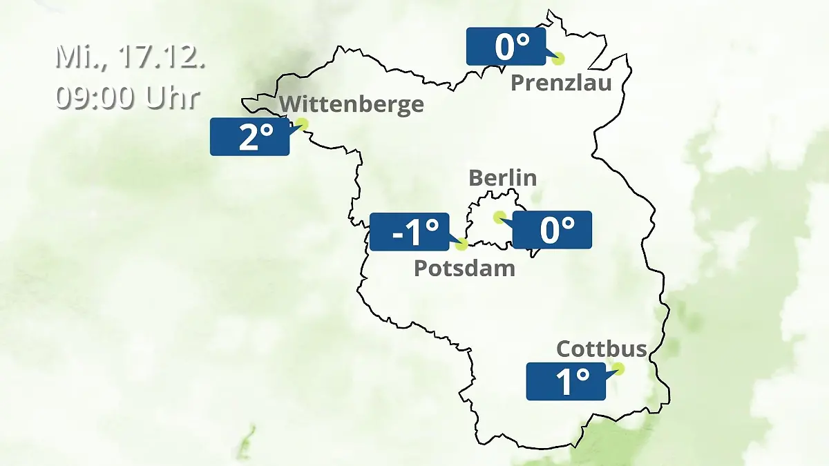 Berlin und Brandenburg: Wie wird das Wetter? Regen- und Wolkenfilm für Potsdam, Cottbus und Wittenberge