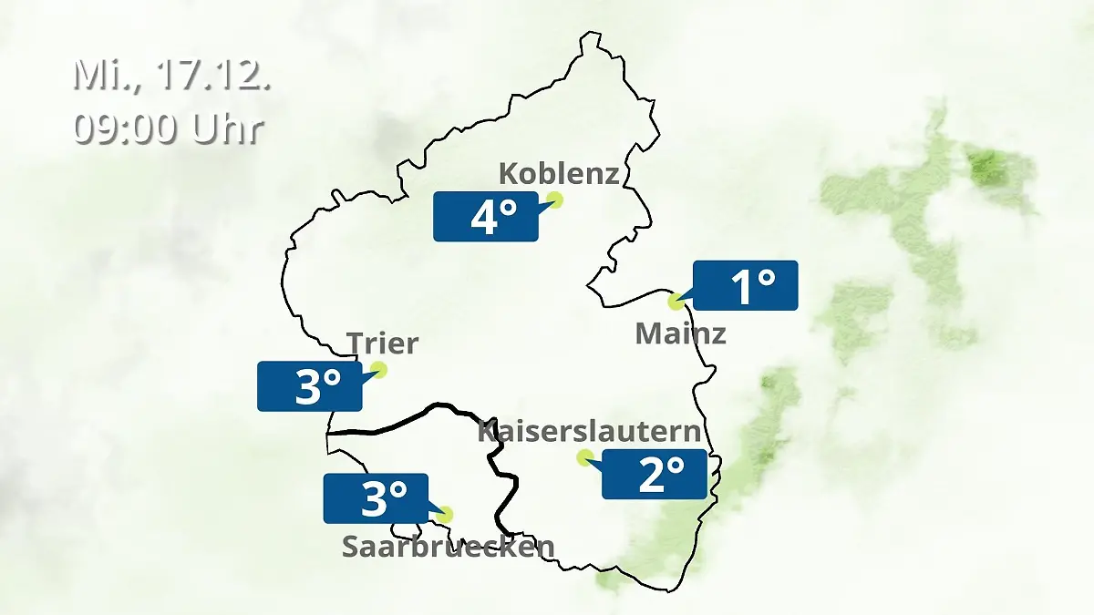 Rheinland-Pfalz, Saarland: Wie wird das Wetter? Regen- und Wolkenfilm für Mainz, Koblenz und Trier