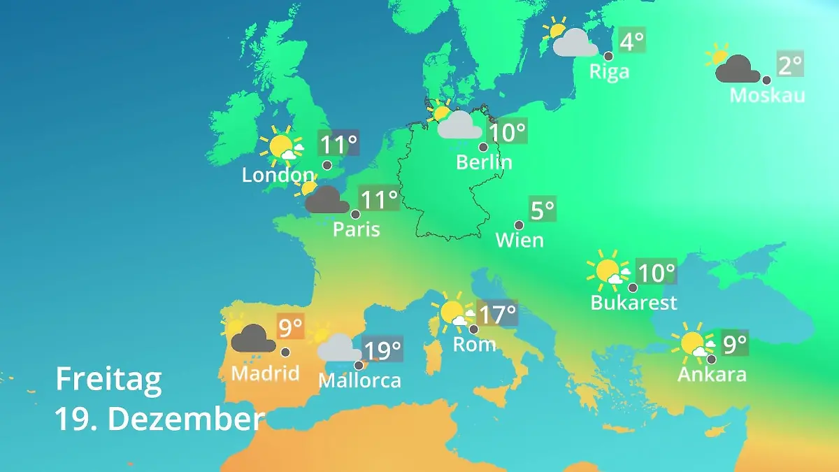 Europa: Wie wird das Wetter? Prognose: Temperaturen von Spanien bis zur Türkei