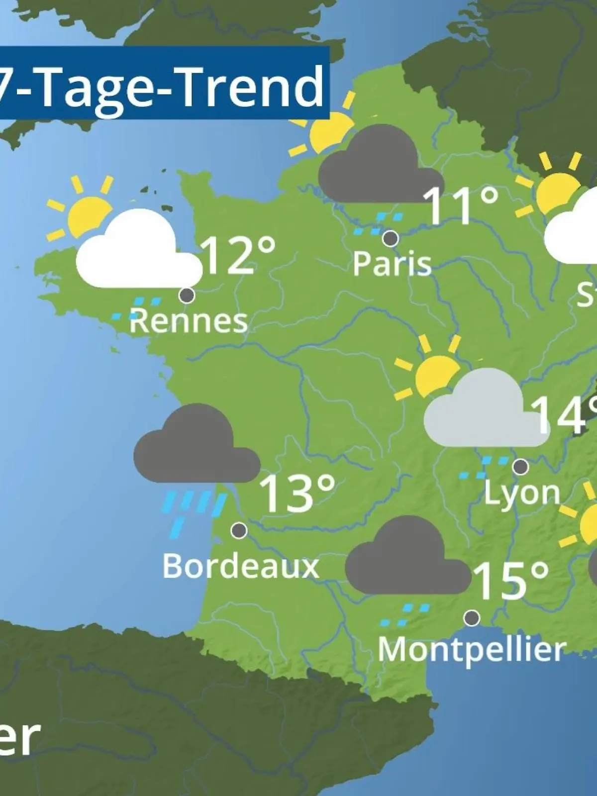 Bild zu: "Frankreich: Wie wird das Wetter?"