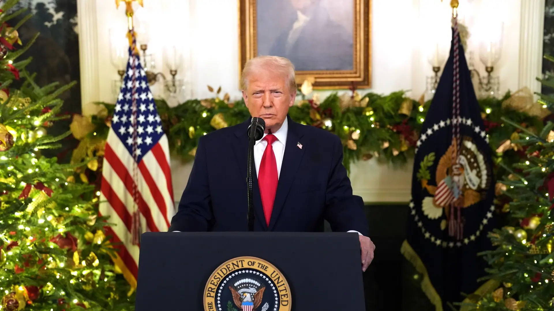 Trump richtete sich mit einer Rede an die Nation.