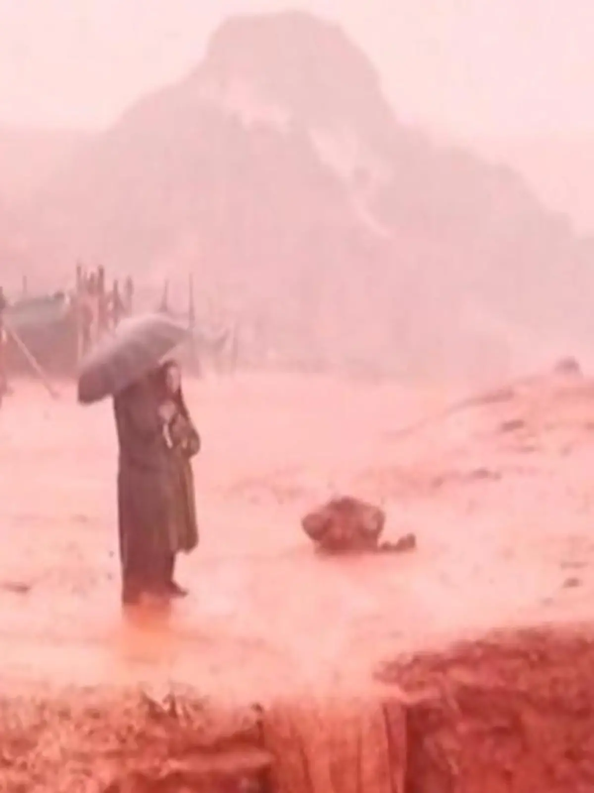 Bild zu: "Alles blutrot! Naturphänomen verwandelt Strand in Horror-Film"