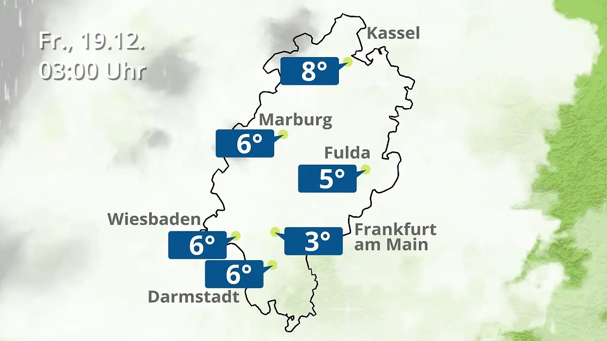 Hessen: Wie wird das Wetter? Regen- und Wolkenfilm für Frankfurt am Main und Wiesbaden