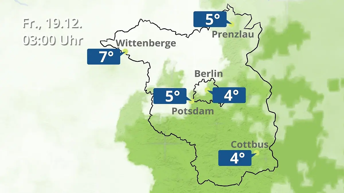 Berlin und Brandenburg: Wie wird das Wetter? Regen- und Wolkenfilm für Potsdam, Cottbus und Wittenberge