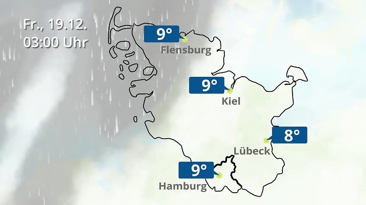 Hamburg, Schleswig-Holstein: Wie wird das Wetter? Regen- und Wolkenfilm für die Nordsee- und Ostseeküste