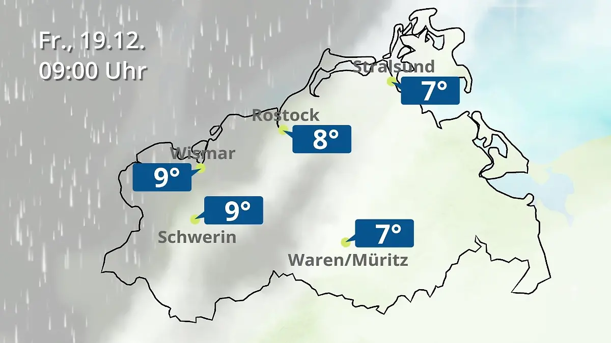 Mecklenburg-Vorpommern: Wie wird das Wetter? Regen- und Wolkenfilm für Rostock, Rügen und die Ostseeküste
