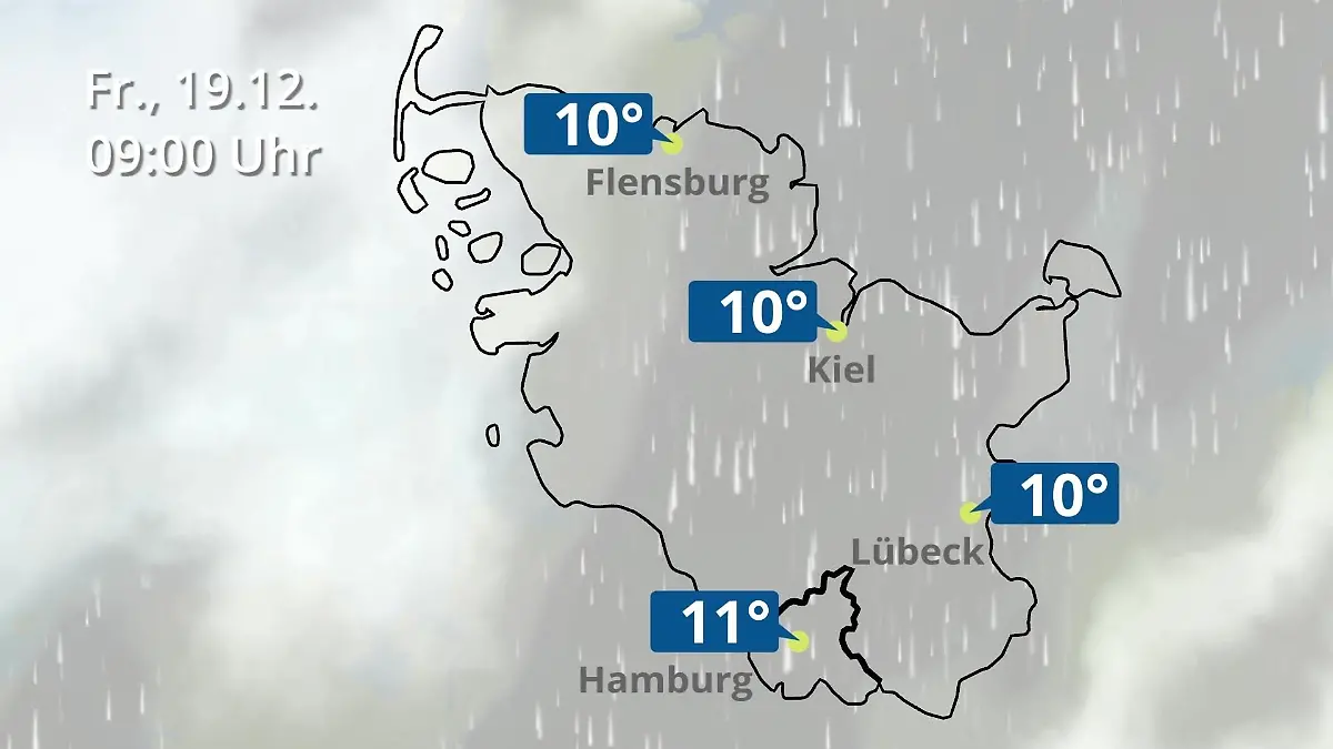 Hamburg, Schleswig-Holstein: Wie wird das Wetter? Regen- und Wolkenfilm für die Nordsee- und Ostseeküste