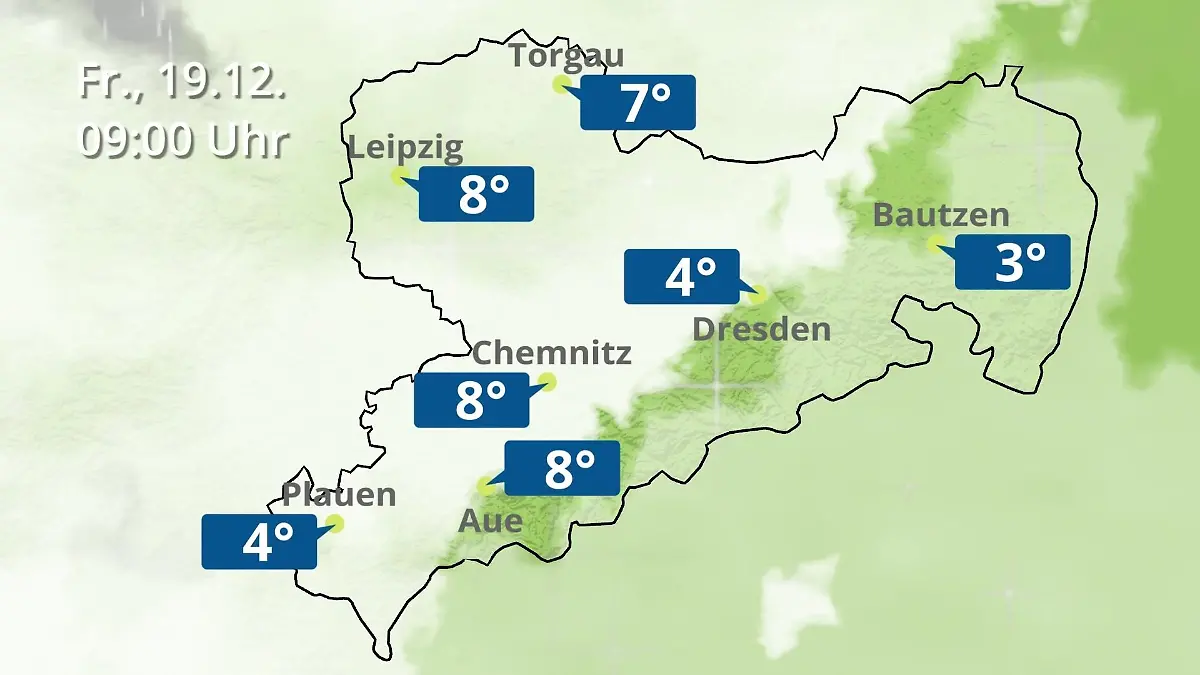 Sachsen: Wie wird das Wetter? Regen- und Wolkenfilm für Chemnitz, Dresden und Leipzig