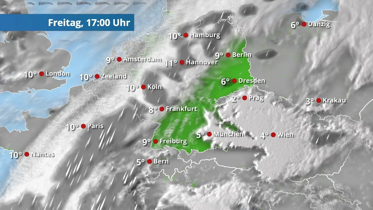Regenwolken im Nordwesten Der Regen- und Wolkenfilm für 48 Stunden