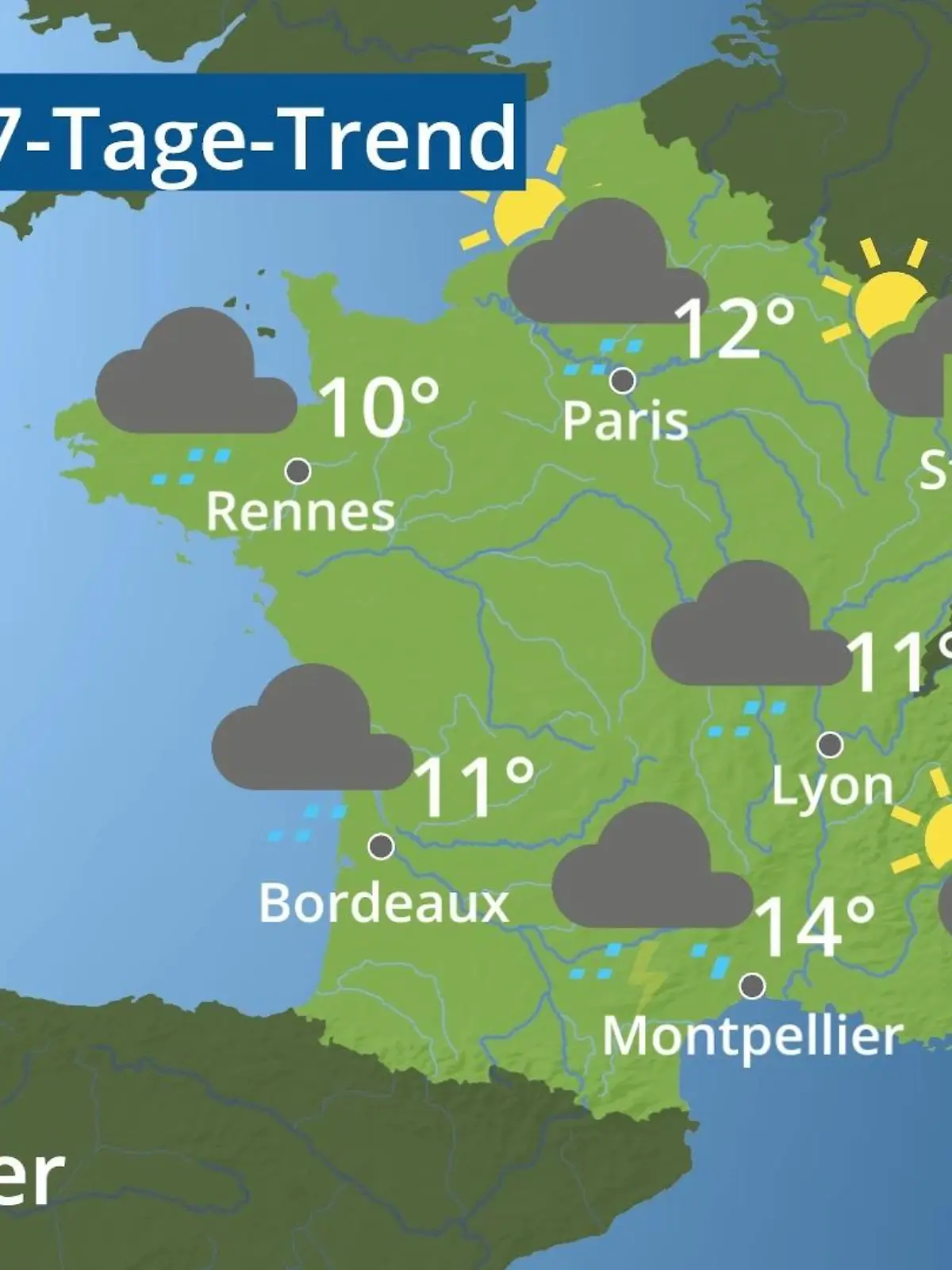 Bild zu: "Frankreich: Wie wird das Wetter?"