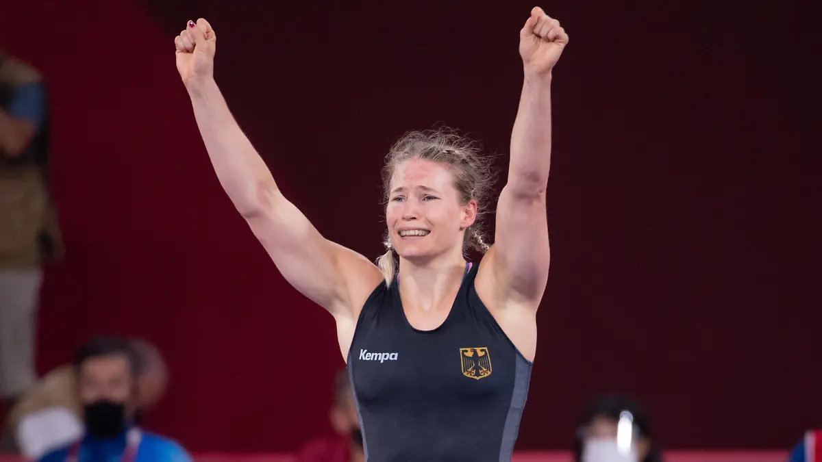 ROTTER FOCKEN Aline GER, Wrestling women s freestyle 76 kg semifinal August 01, 2021: Tokyo 2020 Olympic Games, Olympische Spiele, Olympia, OS at Makuhari Messe in Tokyo, Japan. Noxthirdxpartyxsales PUBLICATIONxNOTxINxJPN 166109990