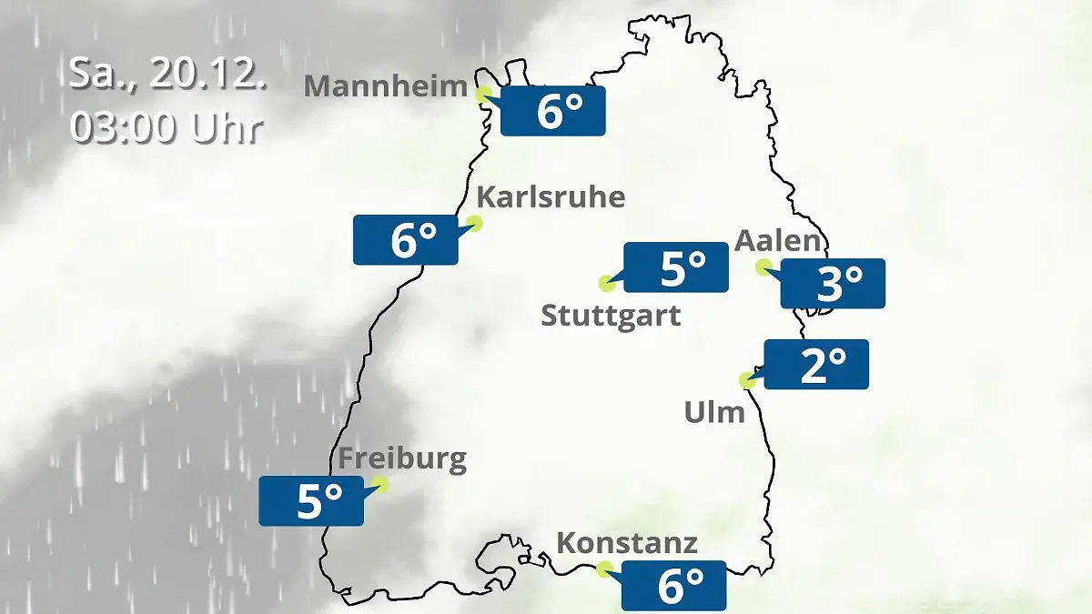 Baden-Württemberg: Wie wird das Wetter? Regen- und Wolkenfilm für Stuttgart, Mannheim und Karlsruhe