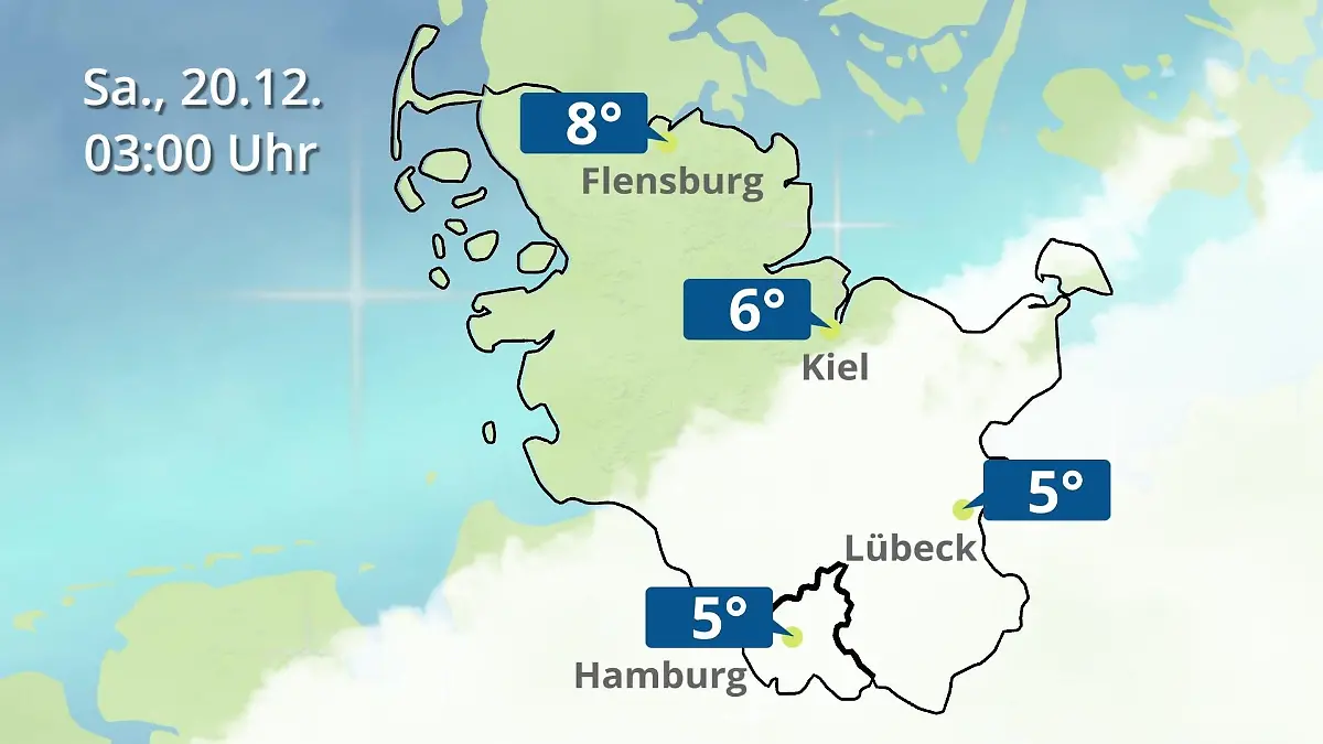 Hamburg, Schleswig-Holstein: Wie wird das Wetter? Regen- und Wolkenfilm für die Nordsee- und Ostseeküste