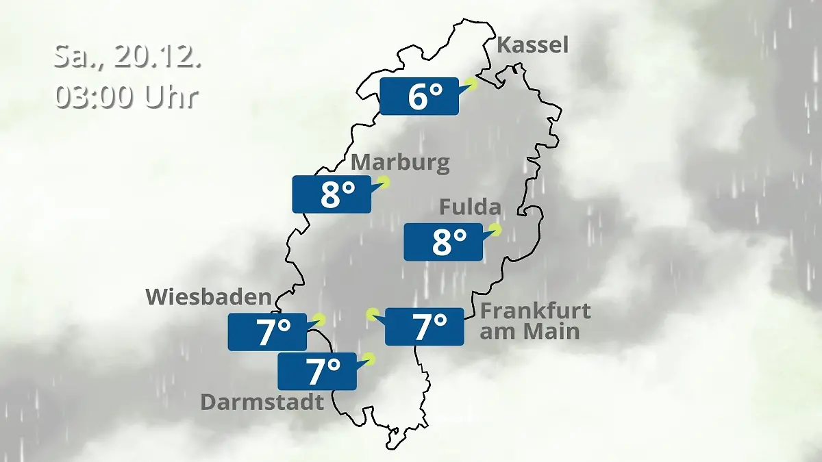 Hessen: Wie wird das Wetter? Regen- und Wolkenfilm für Frankfurt am Main und Wiesbaden