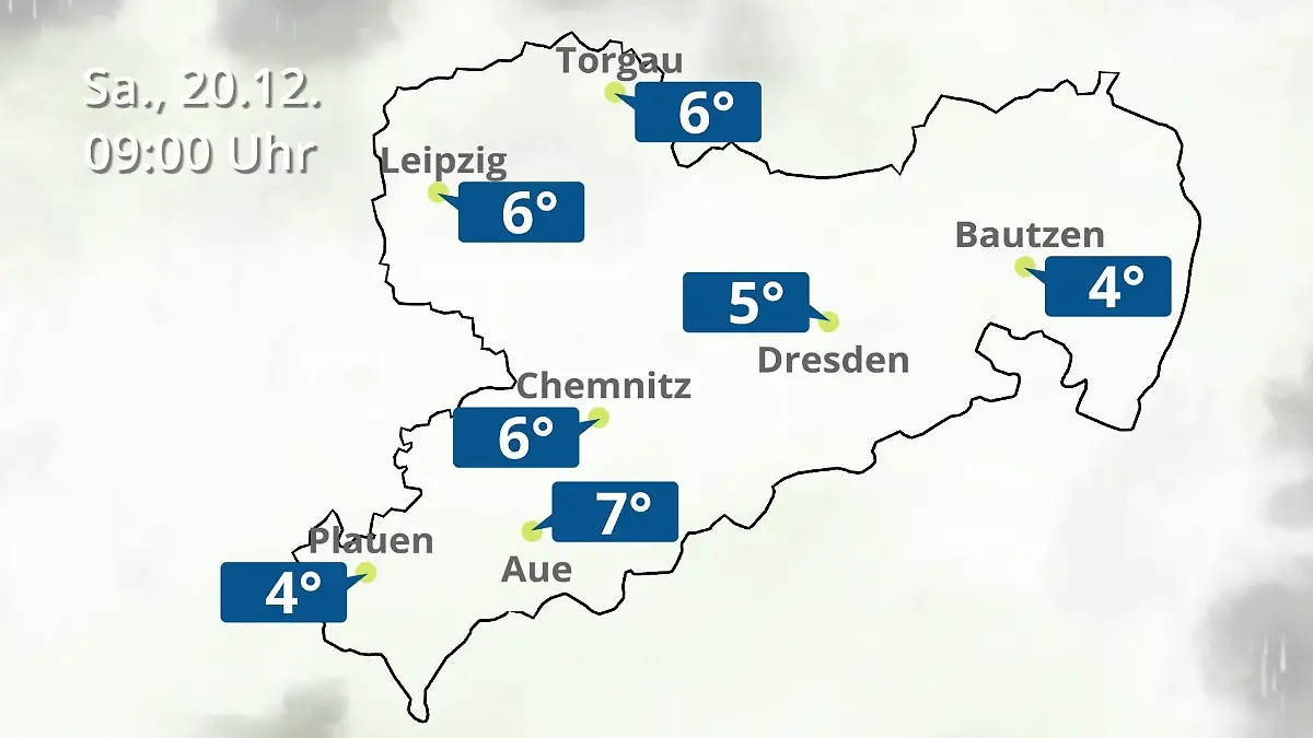 Sachsen: Wie wird das Wetter? Regen- und Wolkenfilm für Chemnitz, Dresden und Leipzig