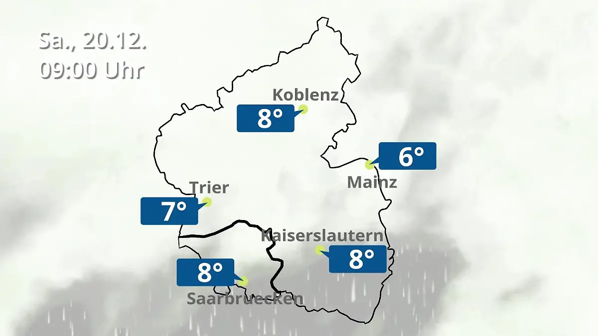 Rheinland-Pfalz, Saarland: Wie wird das Wetter? Regen- und Wolkenfilm für Mainz, Koblenz und Trier