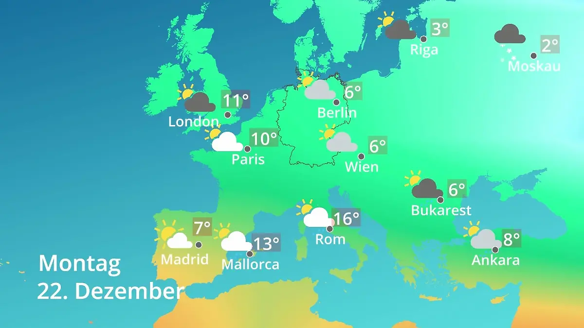 Europa: Wie wird das Wetter? Prognose: Temperaturen von Spanien bis zur Türkei