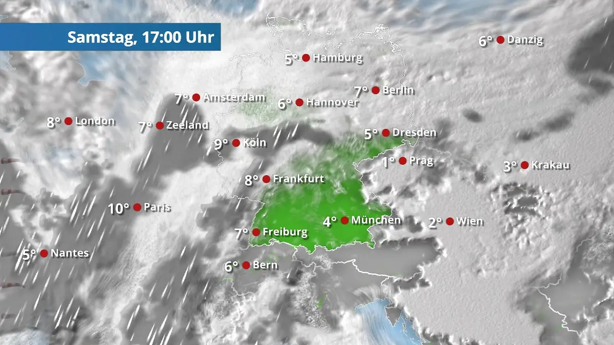 Prognose vom 20. Dezember Der Regen- und Wolkenfilm für 48 Stunden