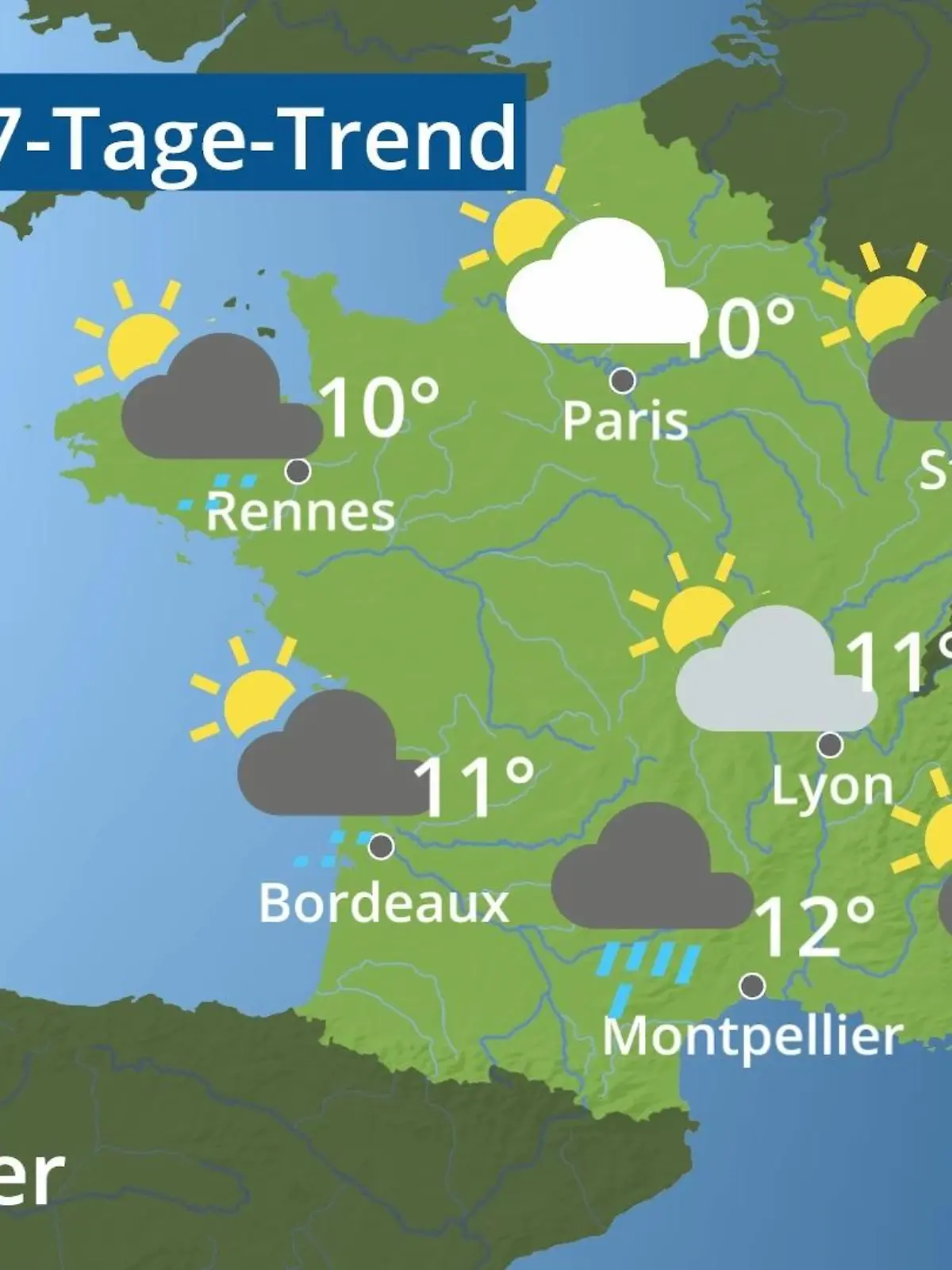 Bild zu: "Frankreich: Wie wird das Wetter?"
