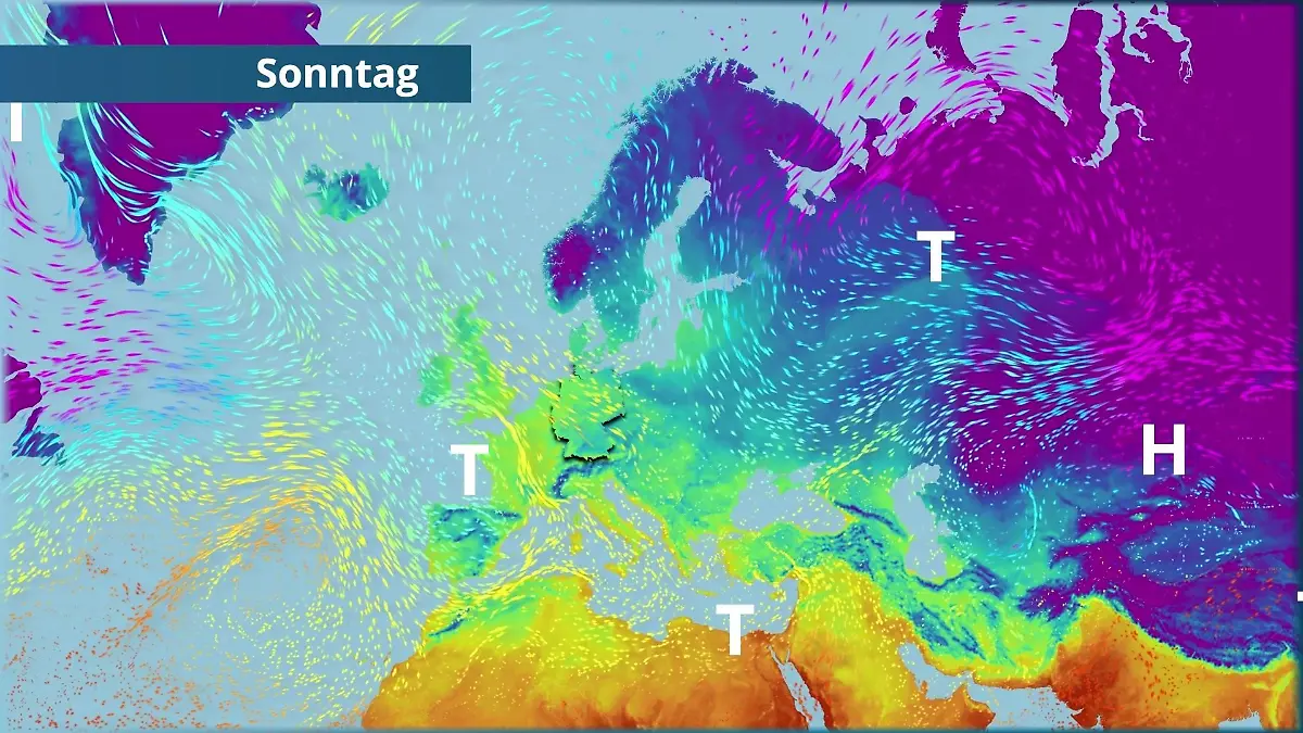 Kalte Polarluft strömt ein Der Strömungsfilm für Europa für 5 Tage