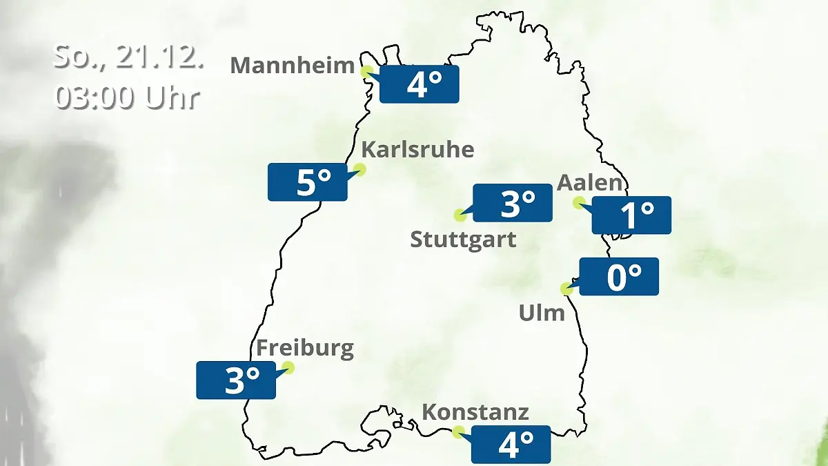 Baden-Württemberg: Wie wird das Wetter? Regen- und Wolkenfilm für Stuttgart, Mannheim und Karlsruhe