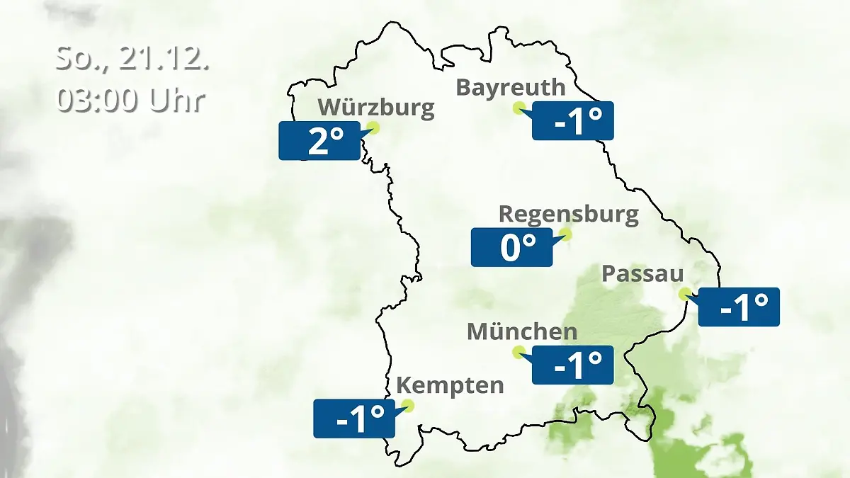 Bayern: Wie wird das Wetter? Regen- und Wolkenfilm für München, Regensburg und Würzburg